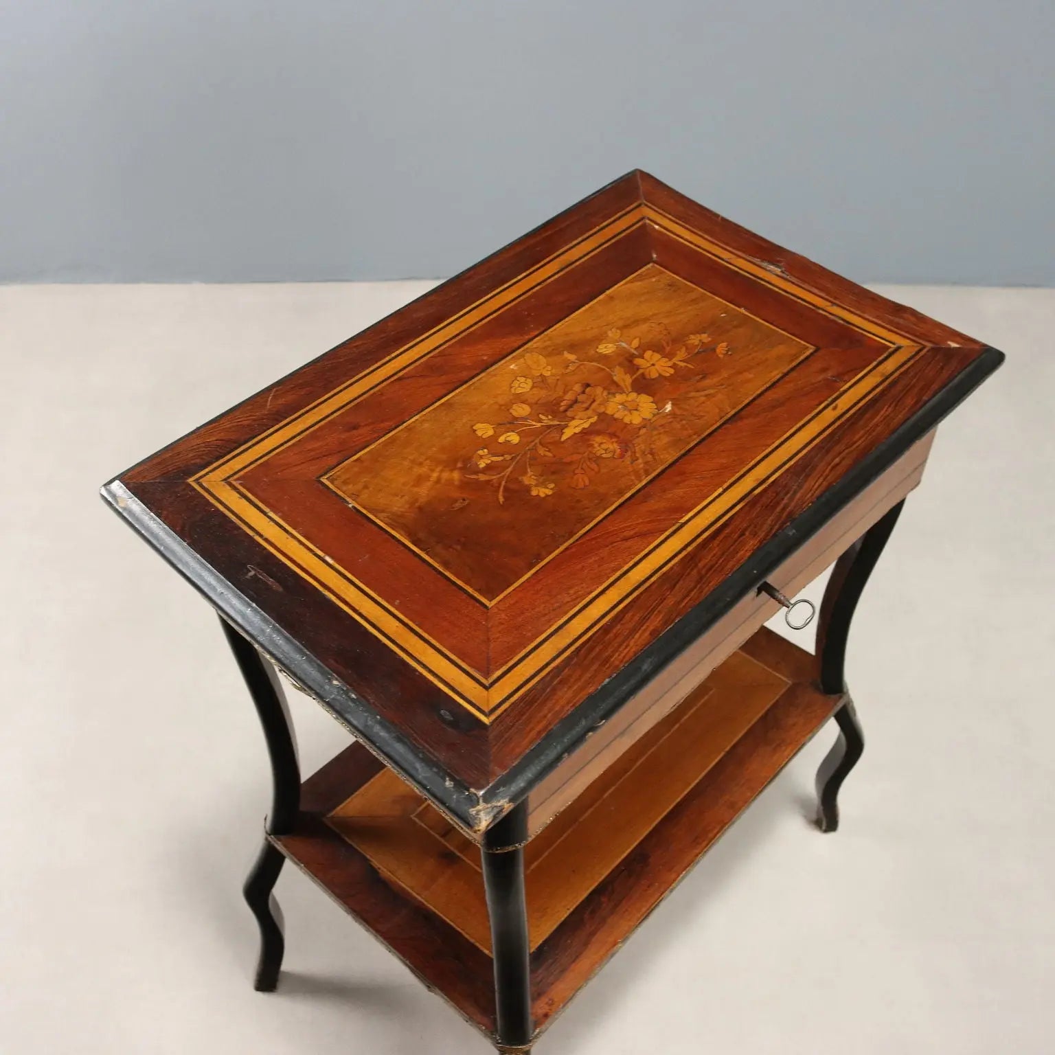 Antique Sewing Table Various Wood Essences XIX Century