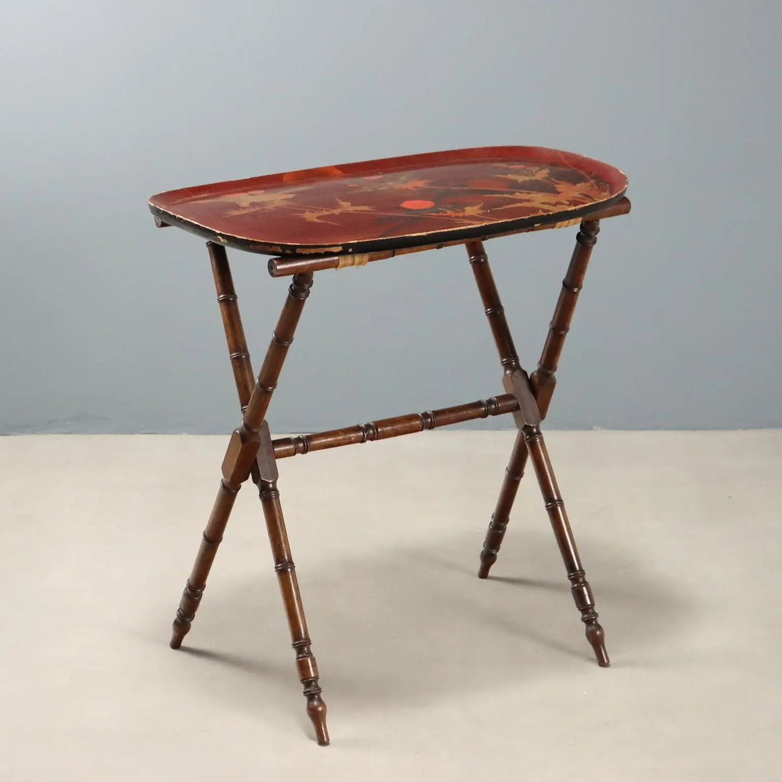 Small Antique Table Chinoiserie Lacquered Wood England '800