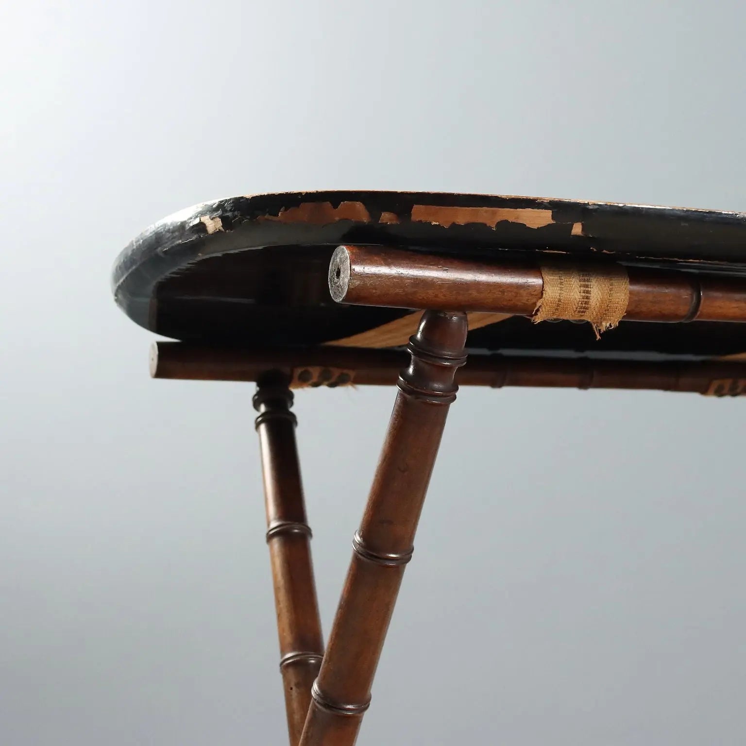 Small Antique Table Chinoiserie Lacquered Wood England '800