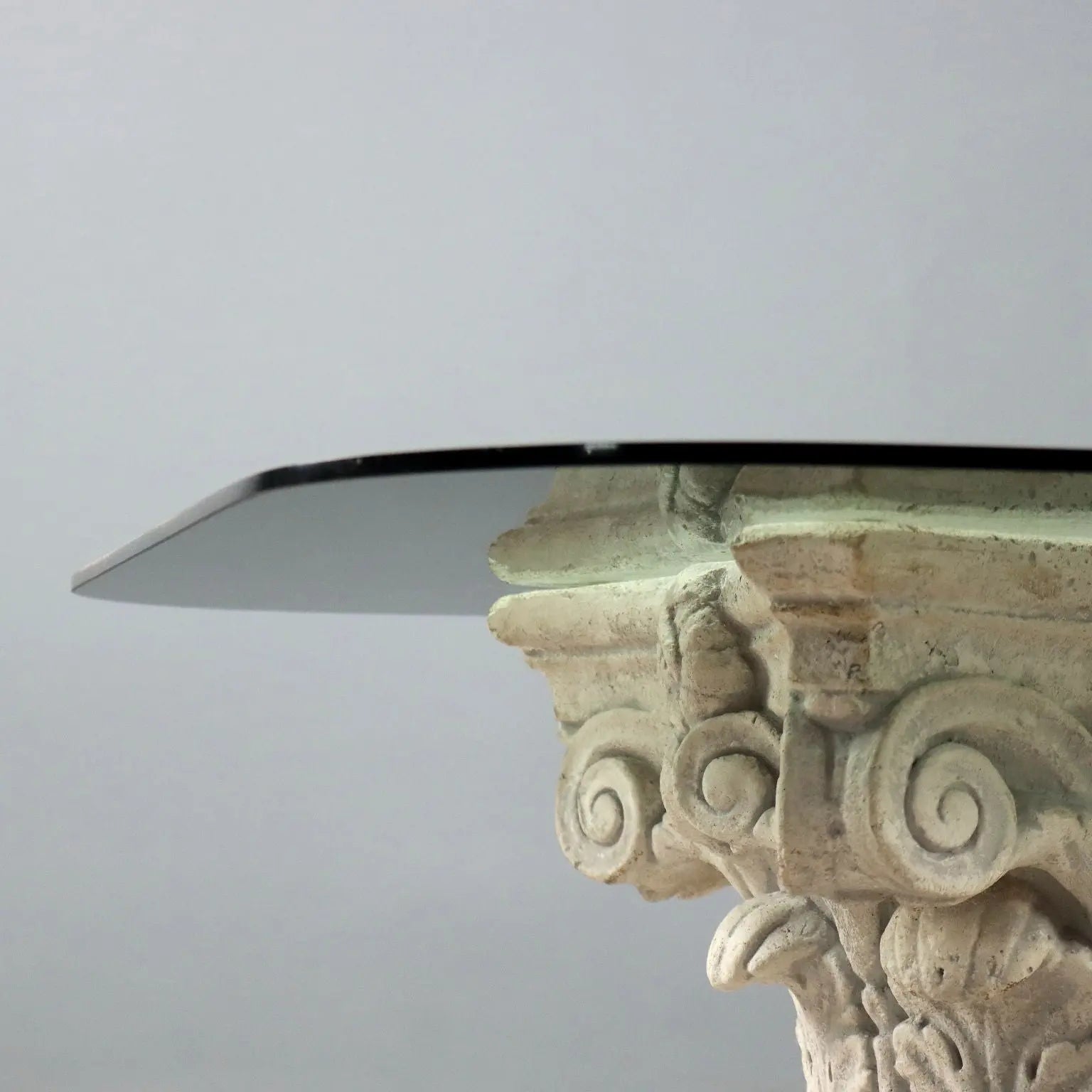 Small Antique Table Glass Earthenware Italy XX Century