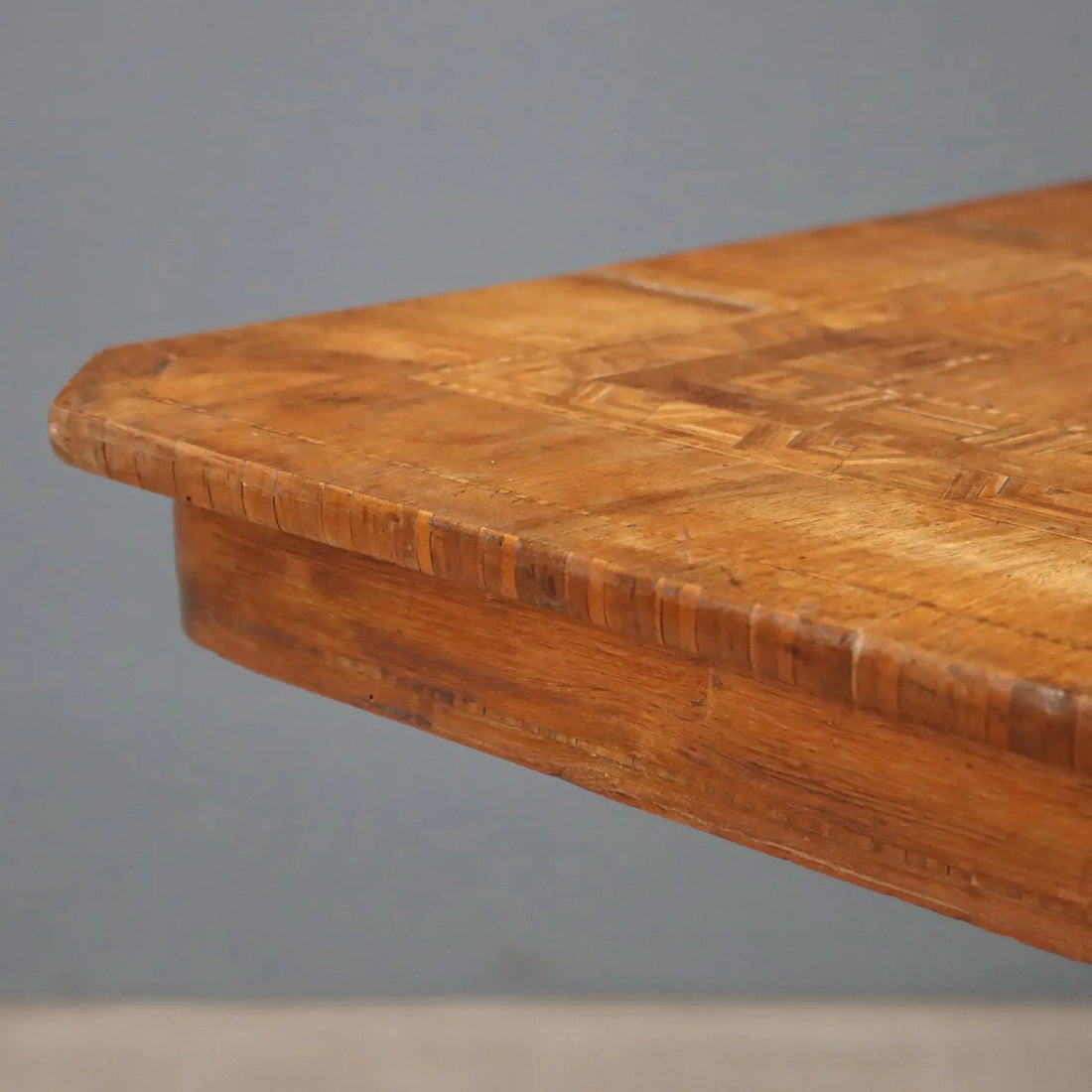 Small Antique Table Walnut Elm Various Woods XIX Century