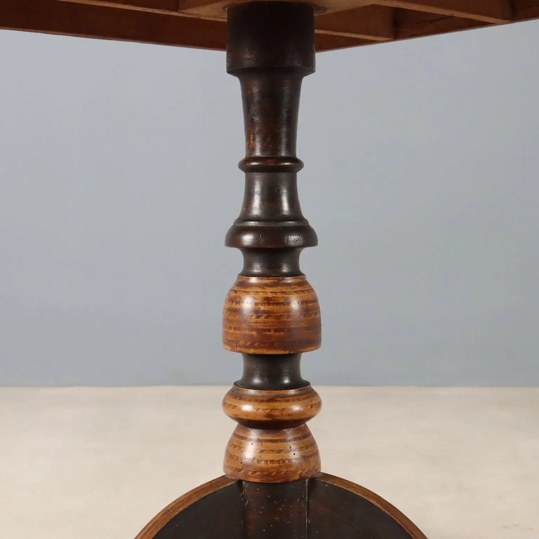 Small Antique Table Walnut Elm Various Woods XIX Century