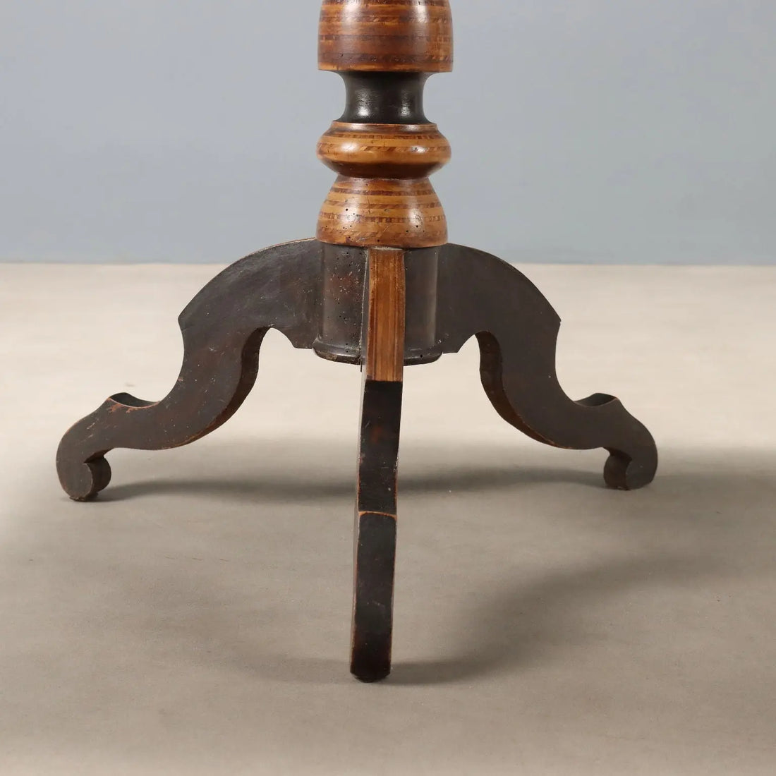 Small Antique Table Walnut Elm Various Woods XIX Century