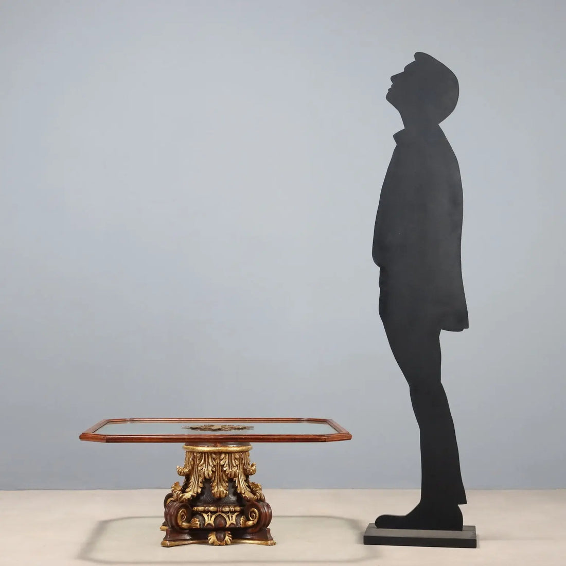 Center Table in Glass and Gilt Wood - Italy 20th Century