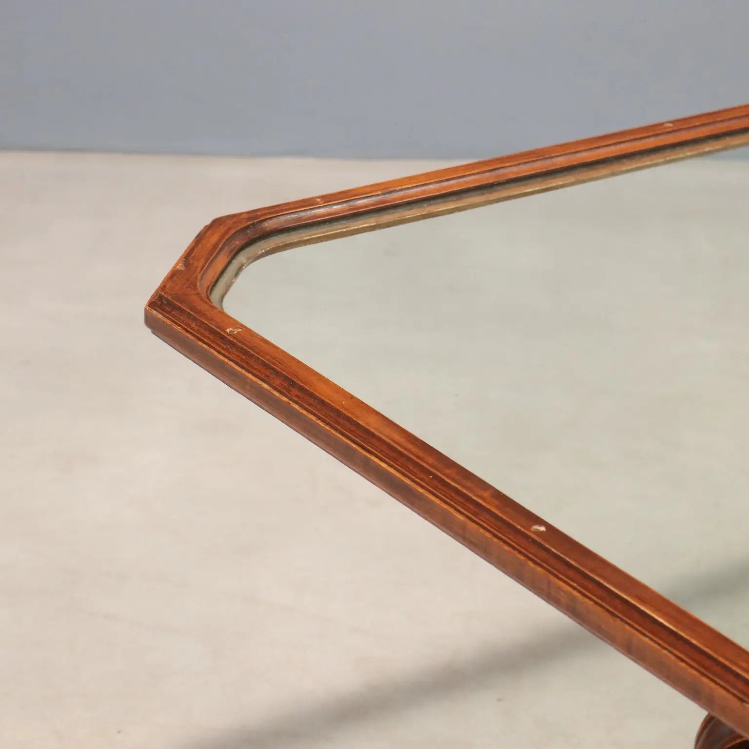 Center Table in Glass and Gilt Wood - Italy 20th Century
