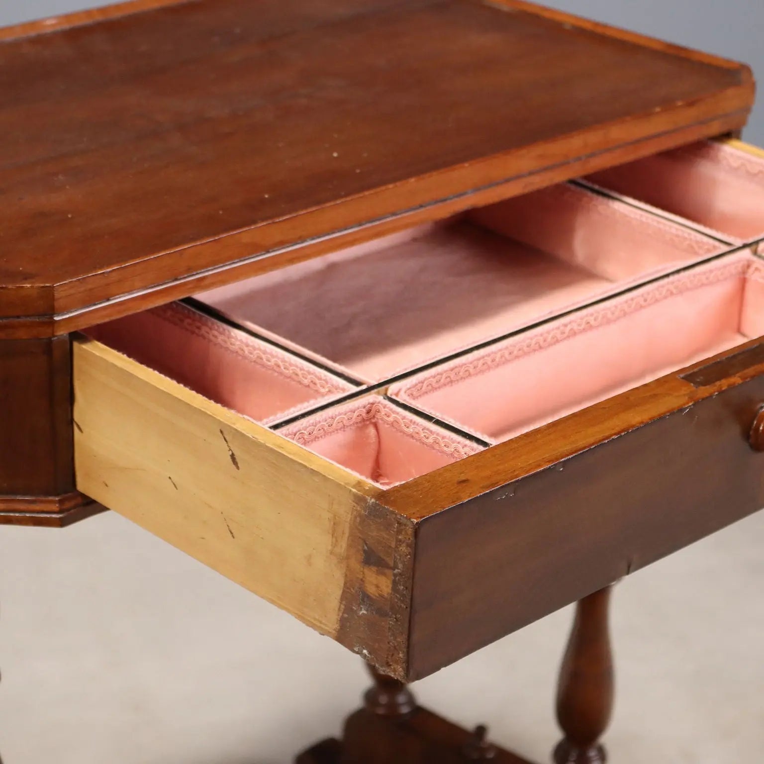 Antique Walnut Work Table, Italy 19th Century