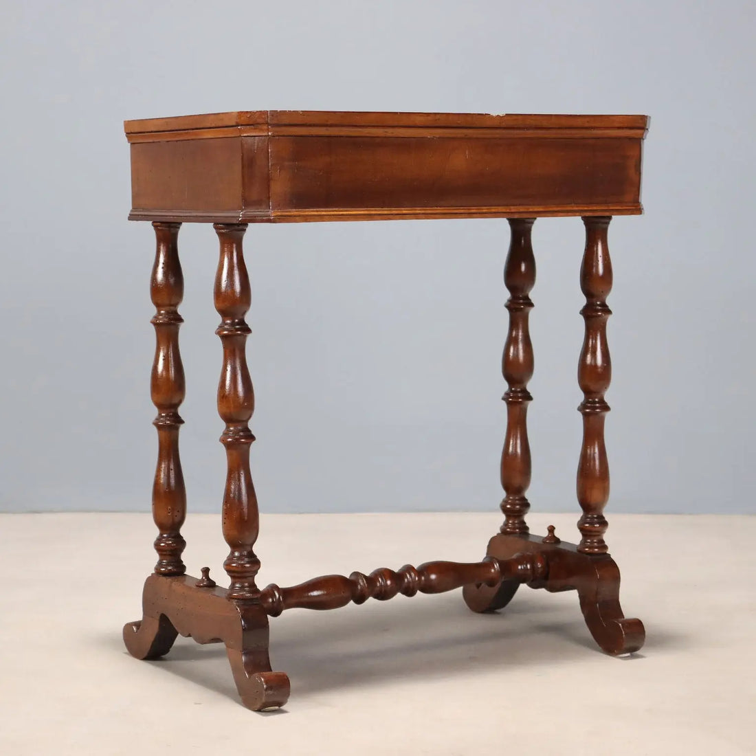 Antique Walnut Work Table, Italy 19th Century