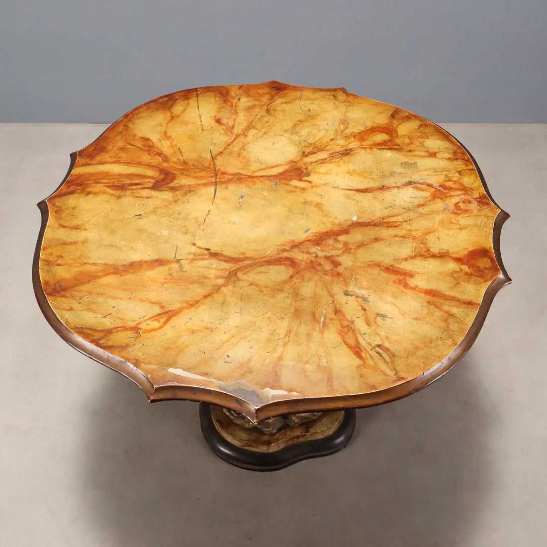 Antique Coffee Table Wood Metal Italy XX Century