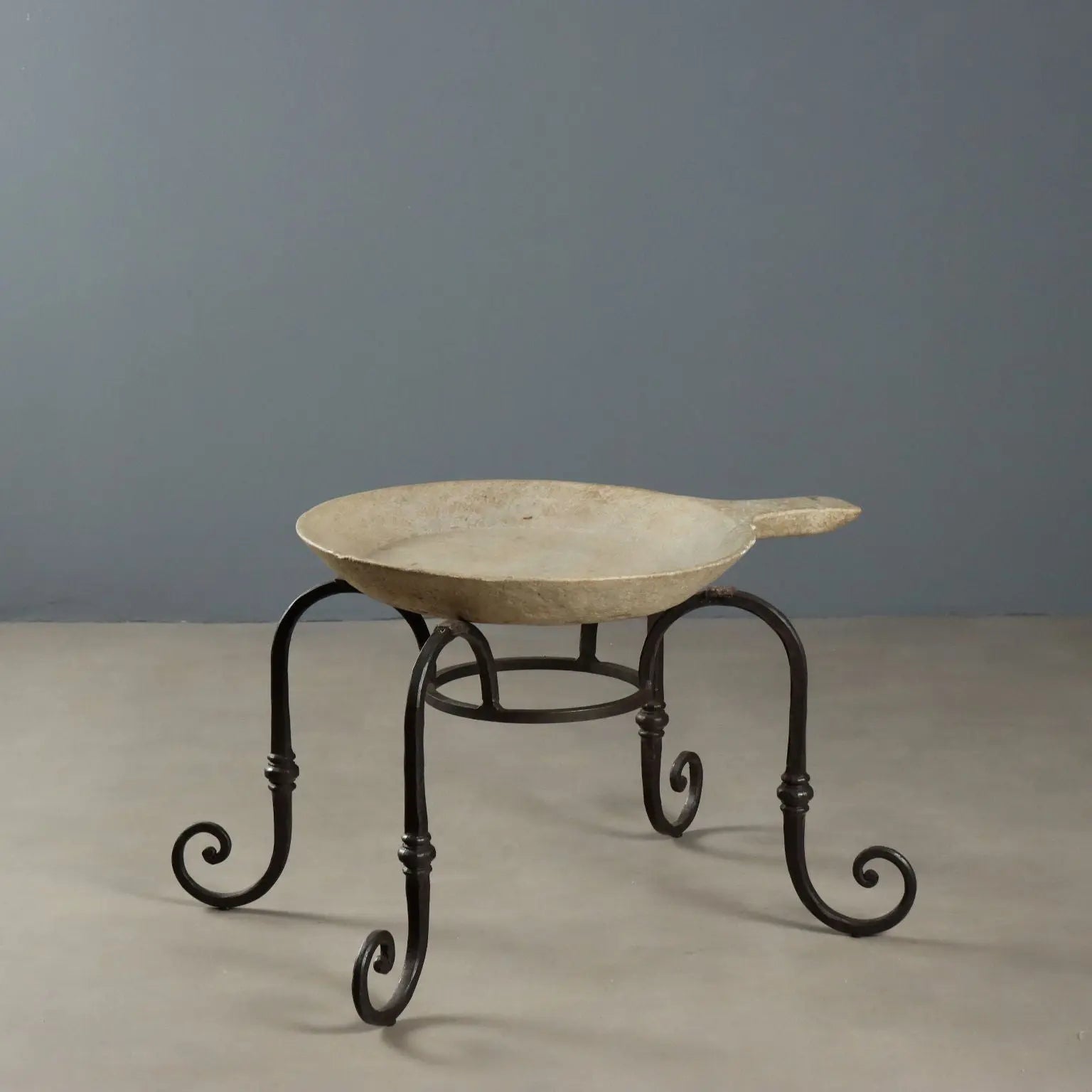 Antique Table Wrought Iron Marble Italy Early XX Century