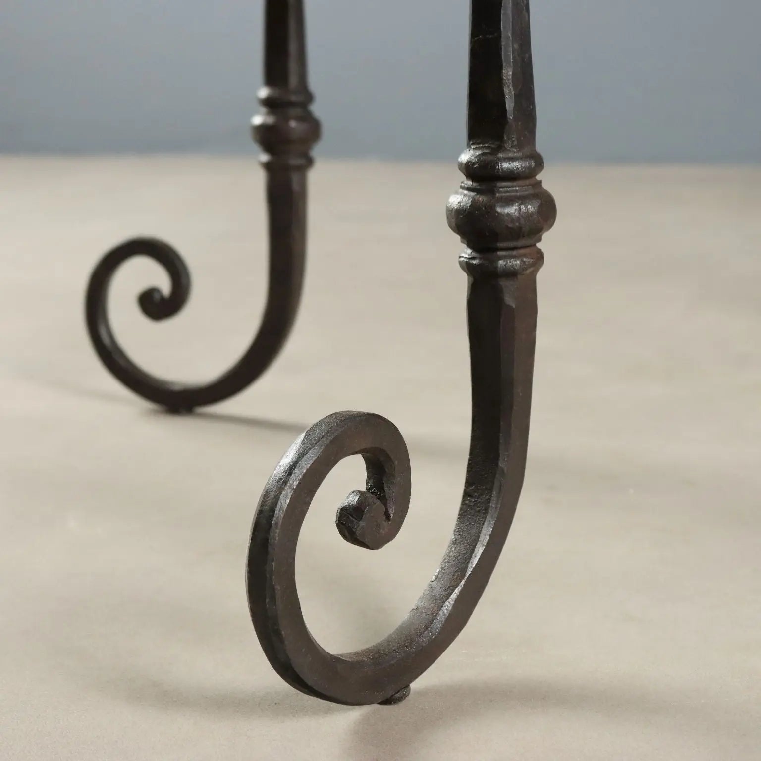 Antique Table Wrought Iron Marble Italy Early XX Century