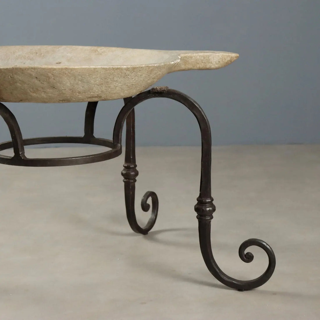 Antique Table Wrought Iron Marble Italy Early XX Century
