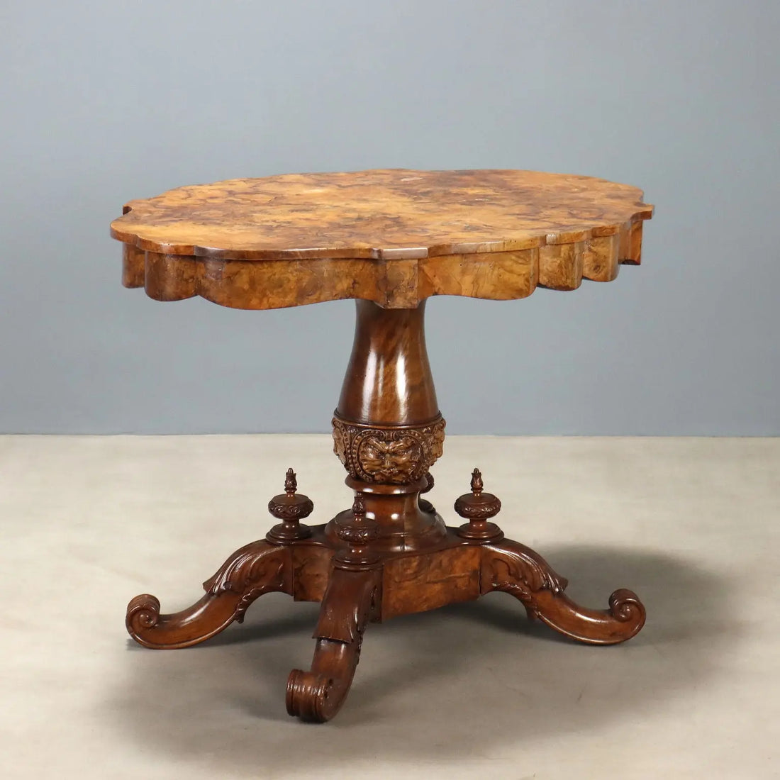 Luigi Filippo Walnut Table, 19th Century Italy