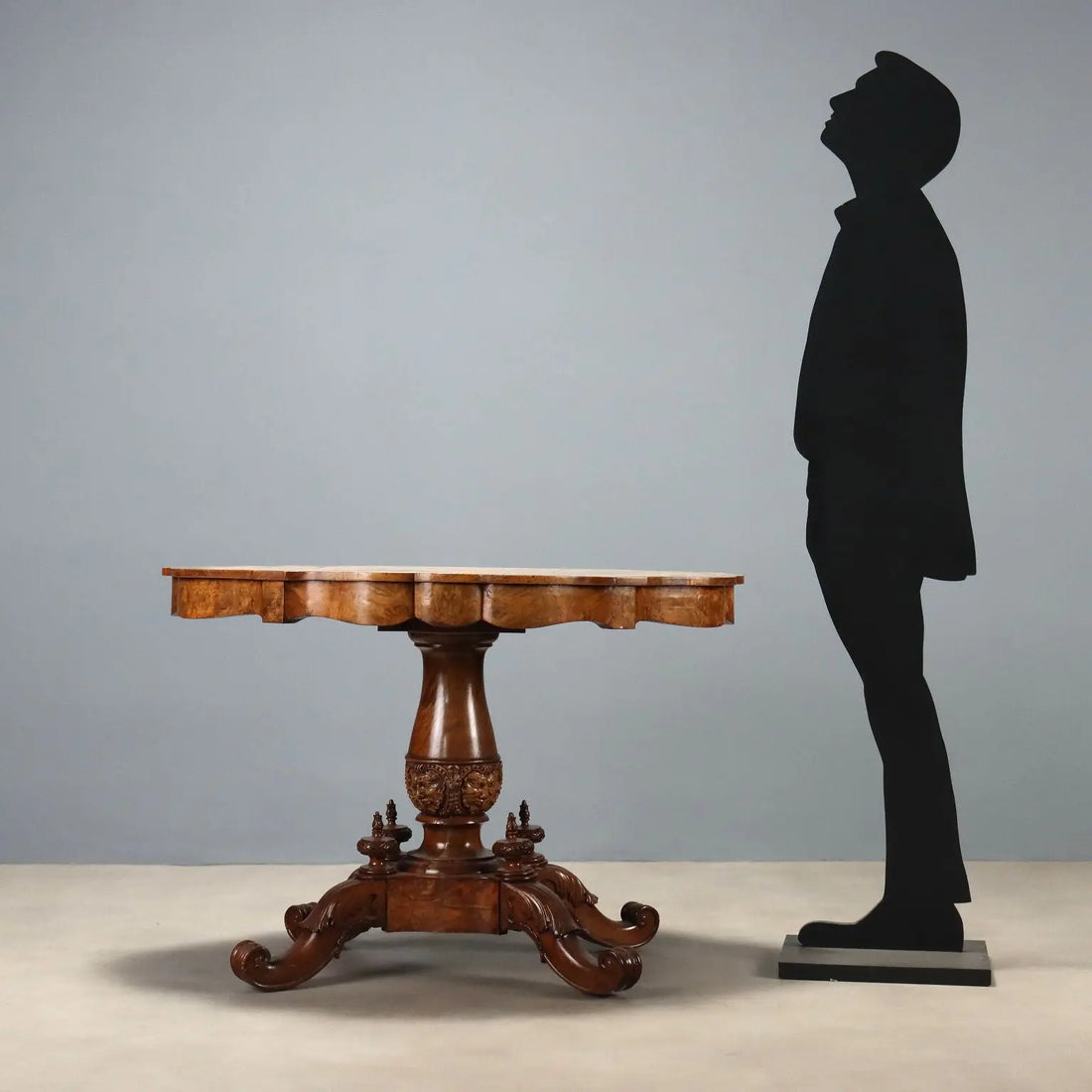 Luigi Filippo Walnut Table, 19th Century Italy