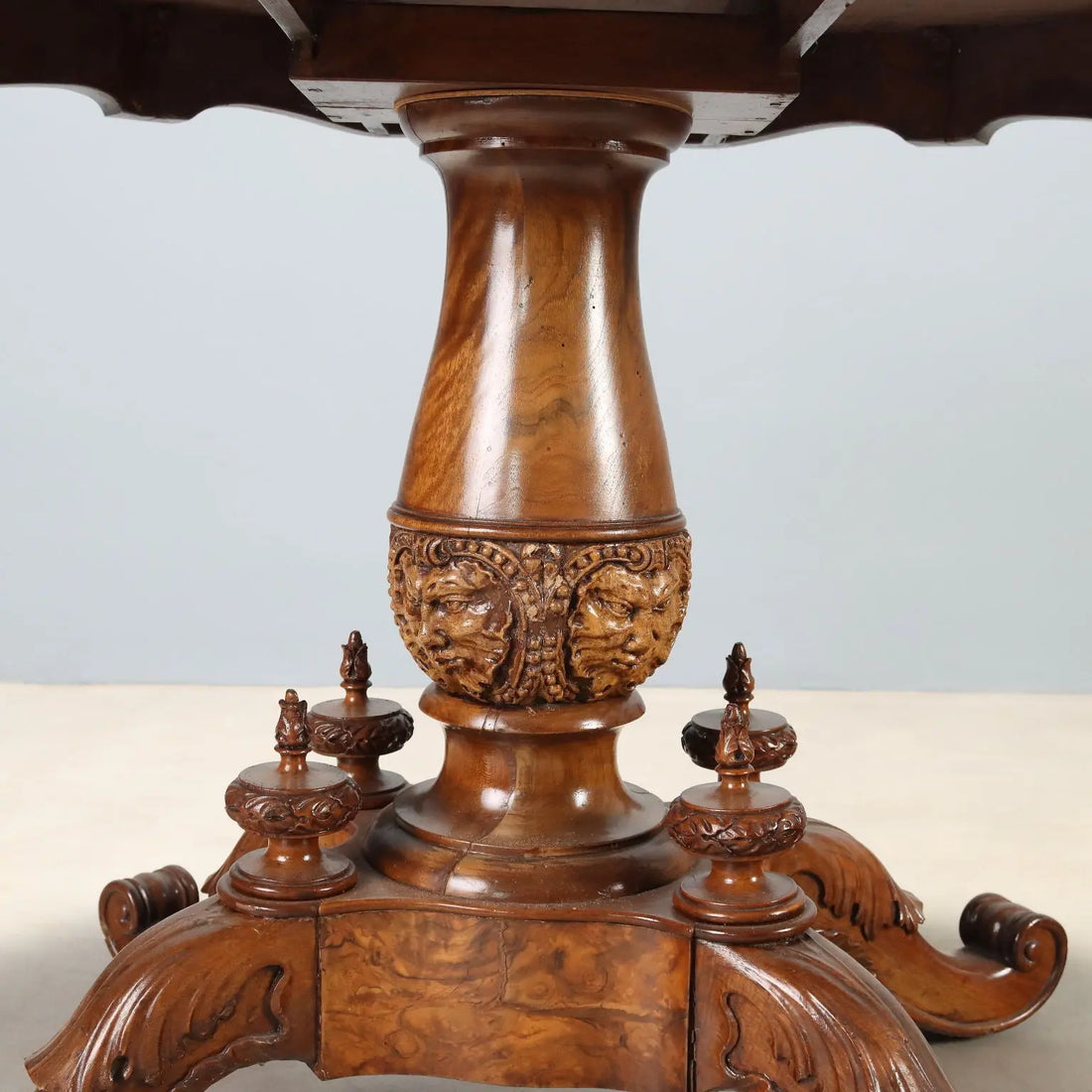 Luigi Filippo Walnut Table, 19th Century Italy