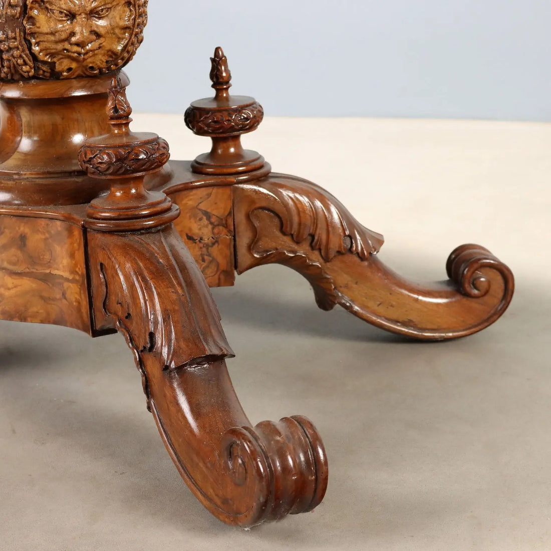 Luigi Filippo Walnut Table, 19th Century Italy
