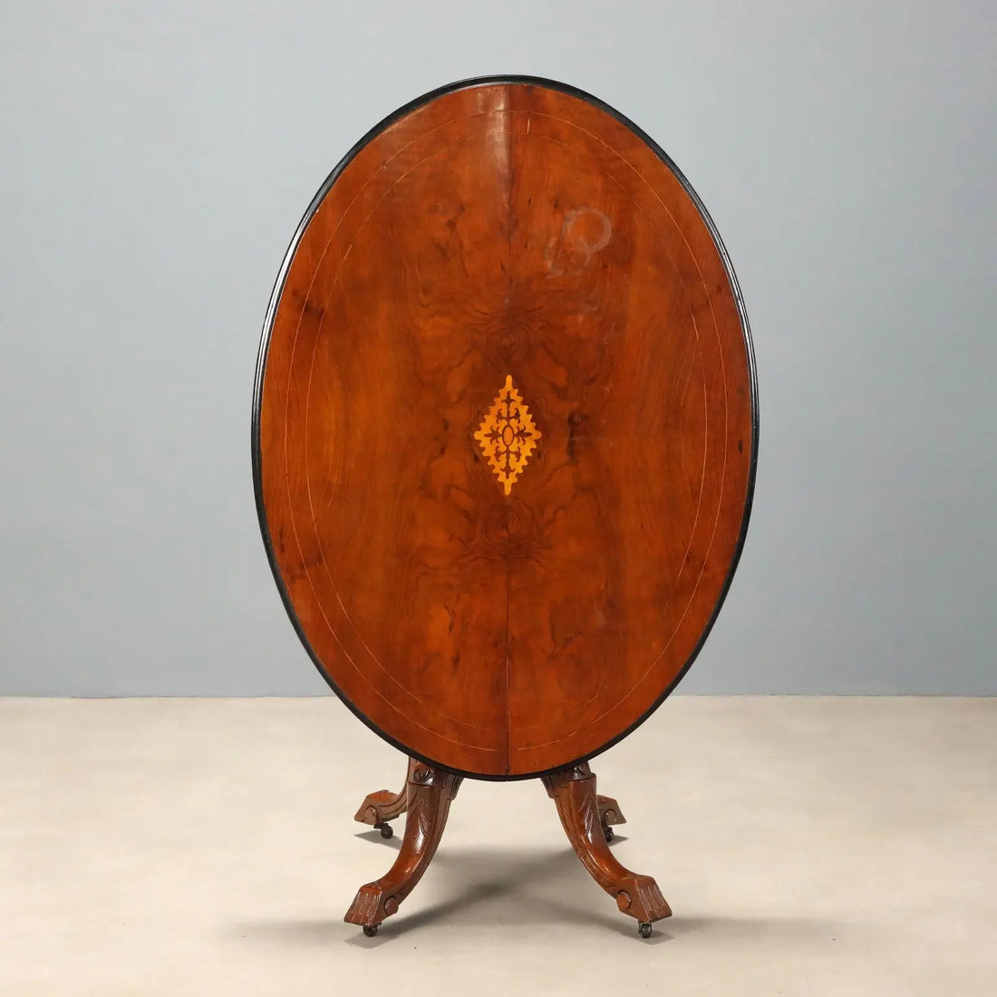 Antique Table Walnut Inlaid Top United Kingdom XIX Century