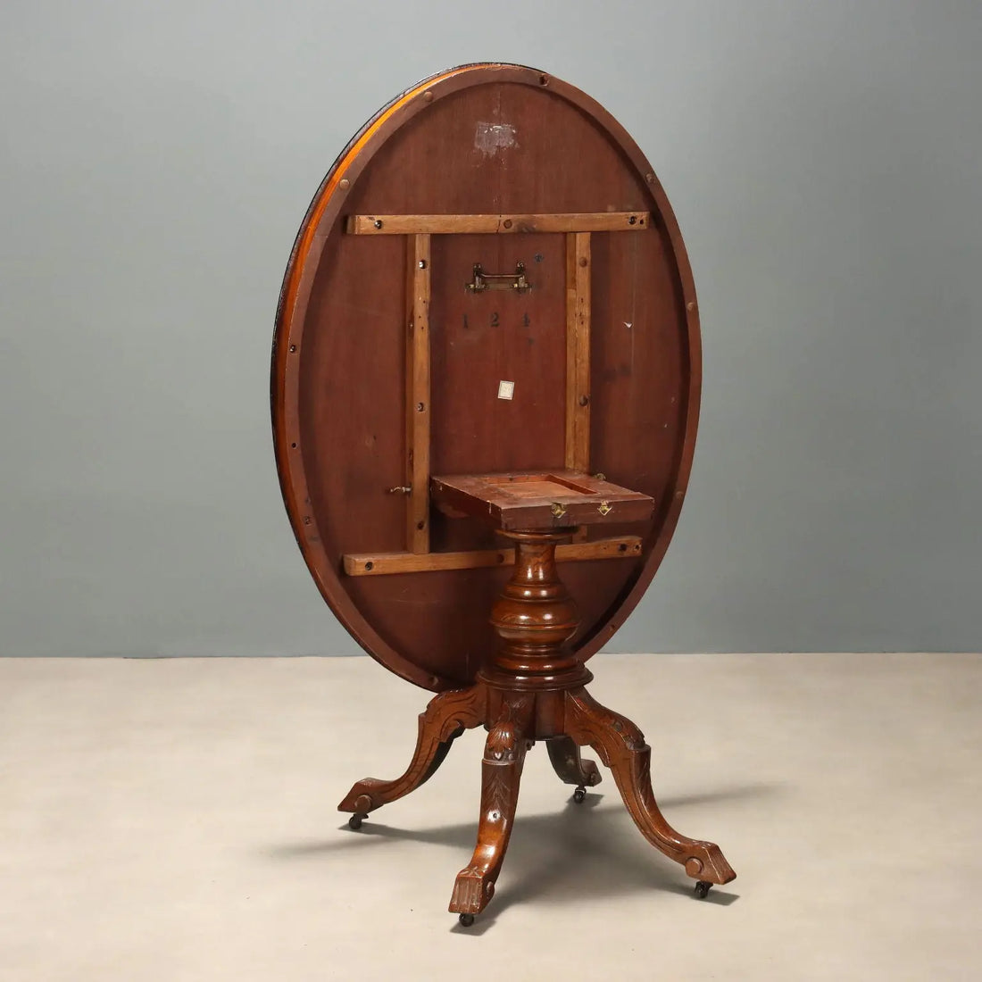 Antique Table Walnut Inlaid Top United Kingdom XIX Century
