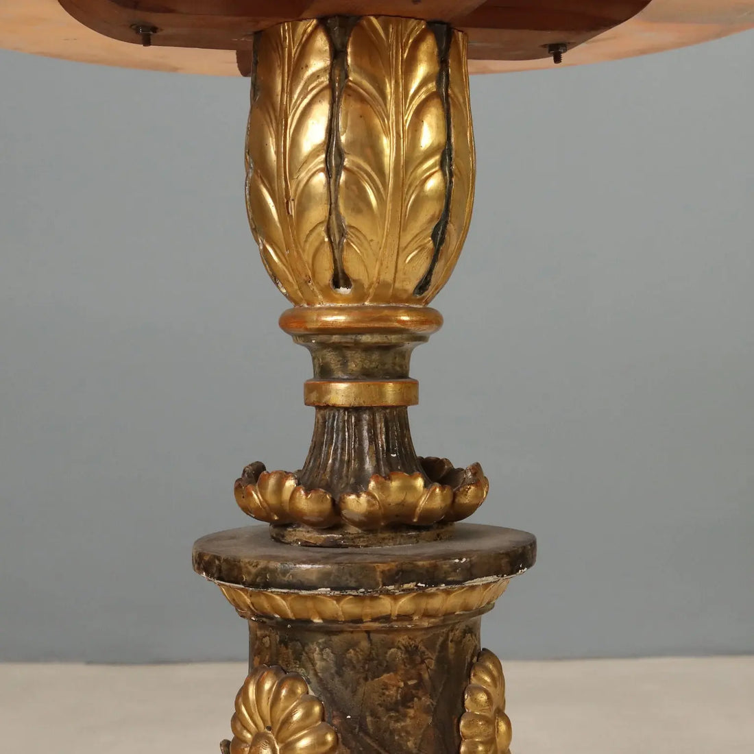 Pair of Alabaster and Carved Wood Tables