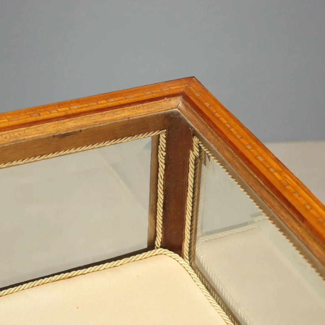 Mahogany Display Table with Beveled Glass