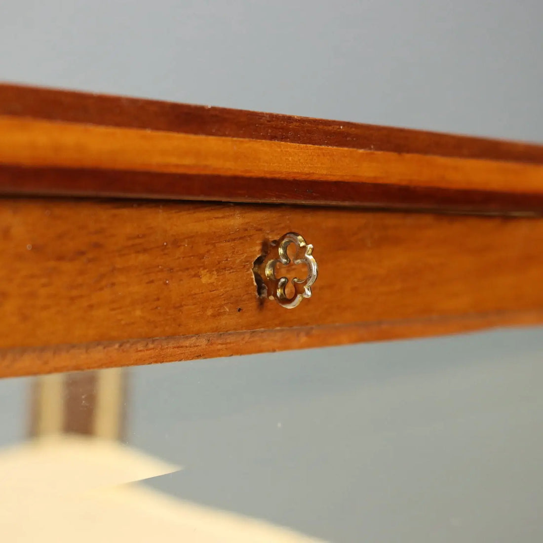 Mahogany Display Table with Beveled Glass