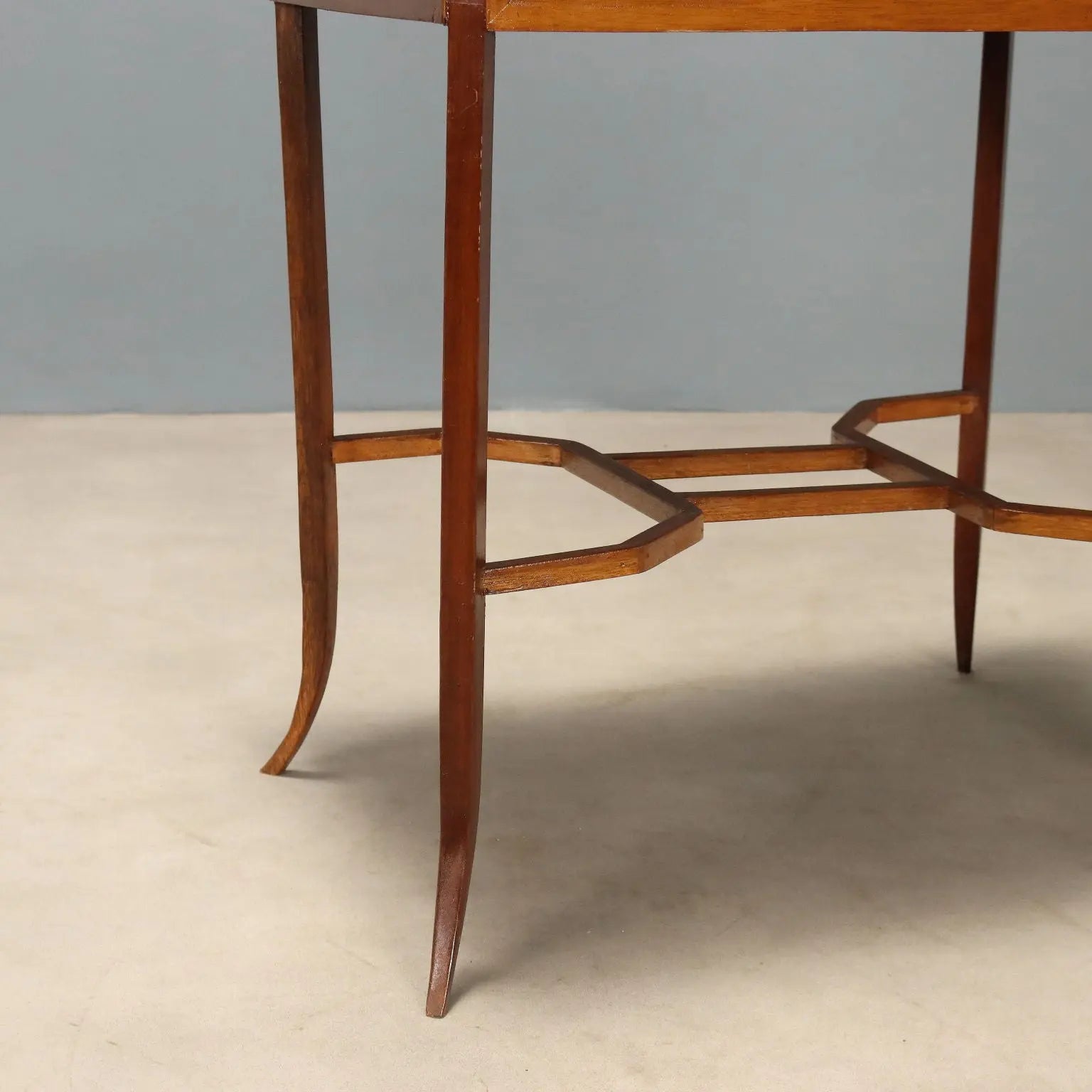 Mahogany Display Table with Beveled Glass