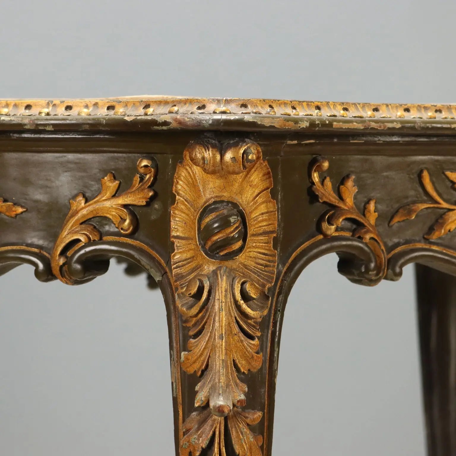 Lacquered and Gilded Barocchetto Table, Italy 19th Century
