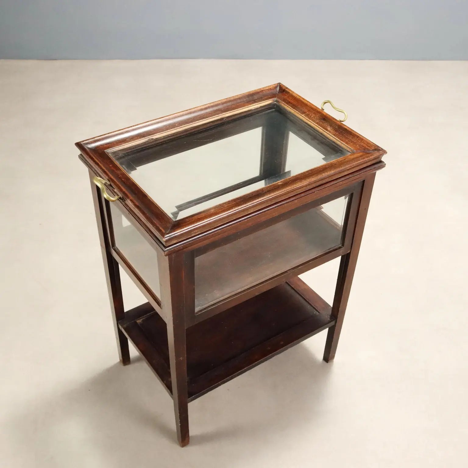 Walnut and Glass Display Table - Italy 19th Century