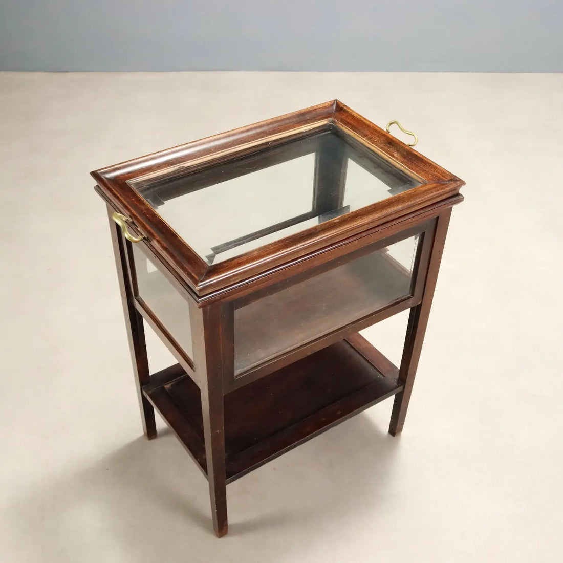 Walnut and Glass Display Table - Italy 19th Century