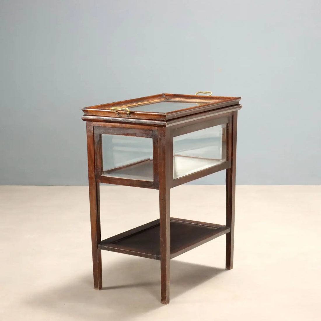 Walnut and Glass Display Table - Italy 19th Century