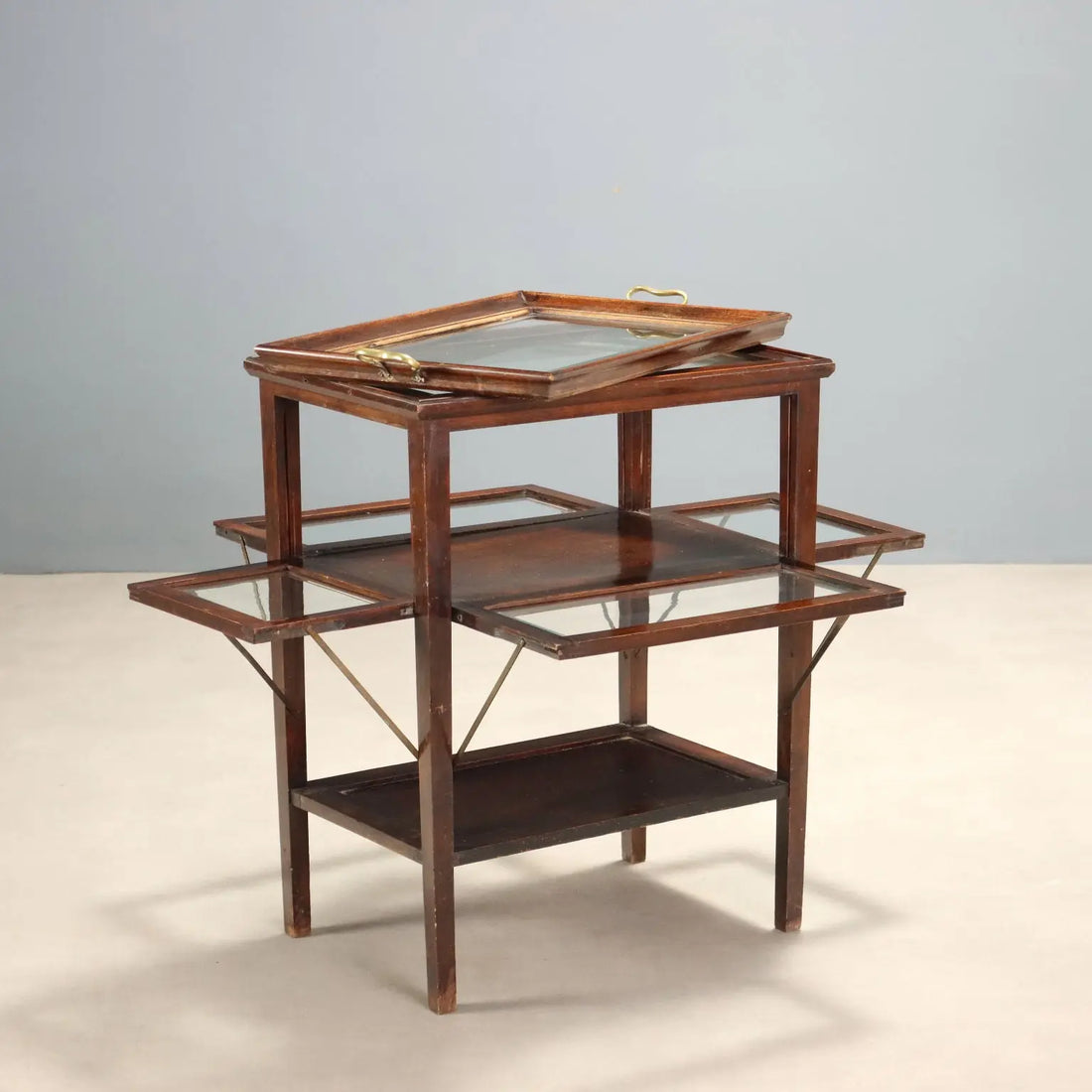 Walnut and Glass Display Table - Italy 19th Century