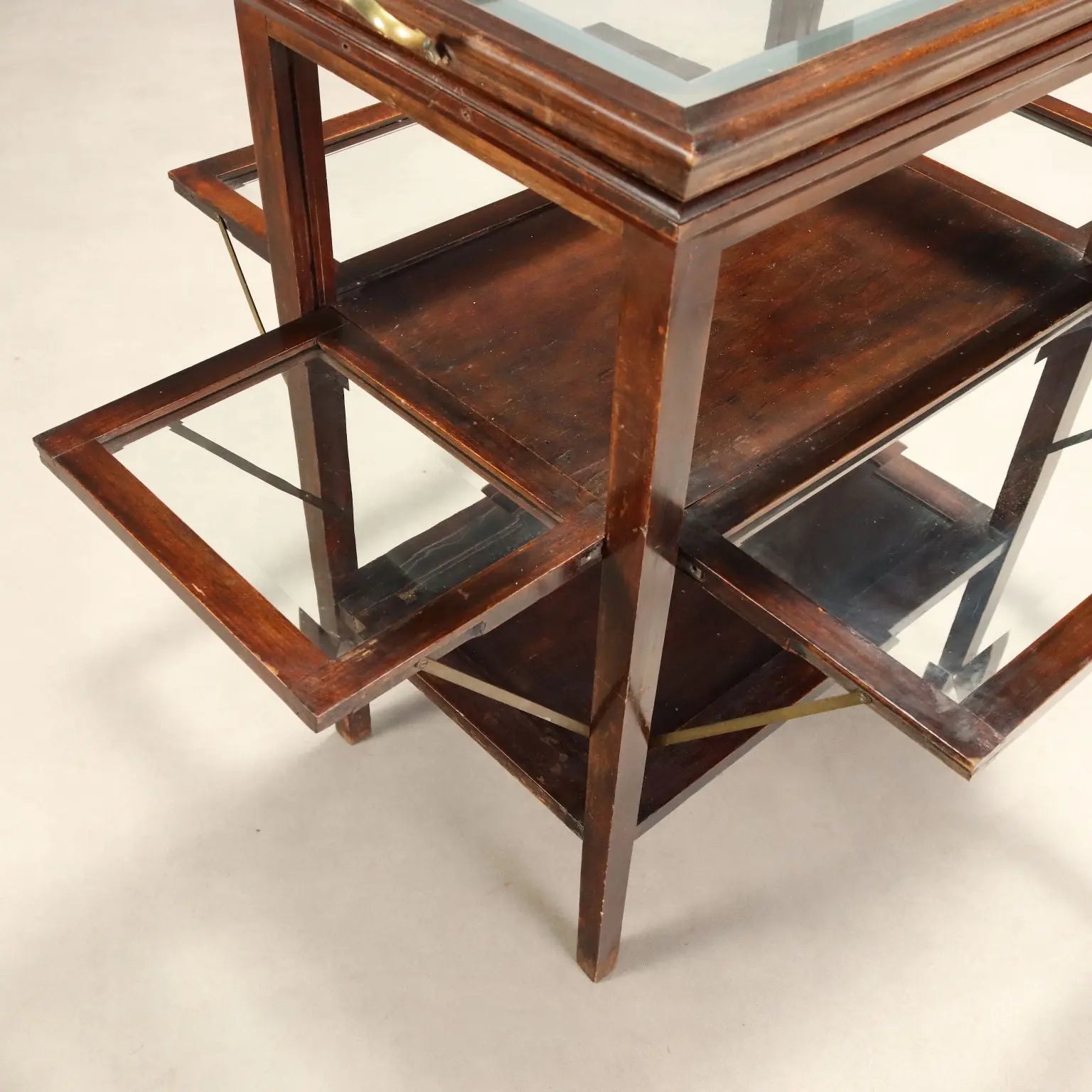 Walnut and Glass Display Table - Italy 19th Century