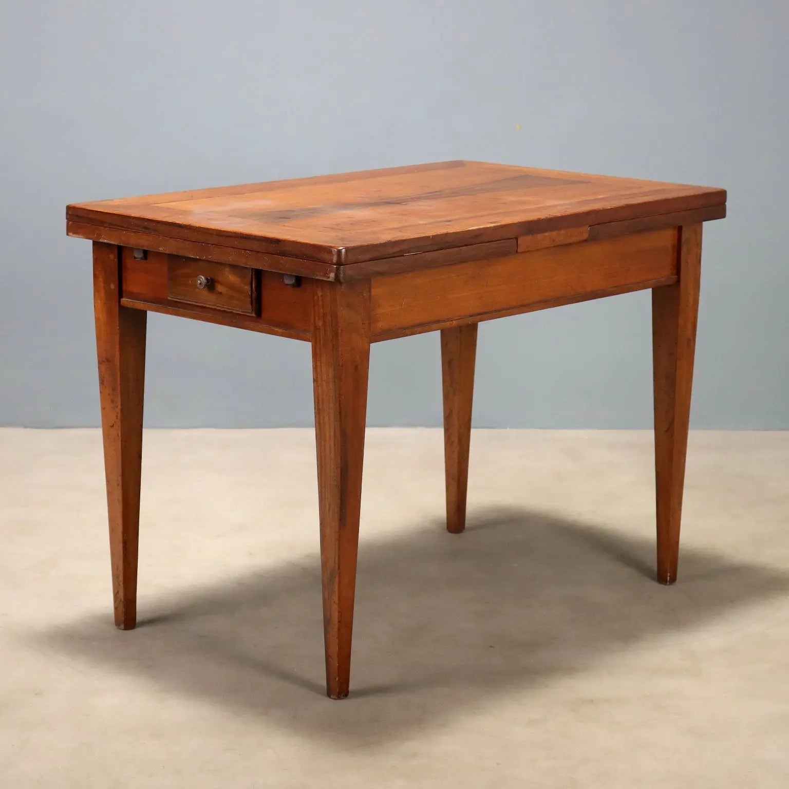 Antique Table Directoire Style Walnut Maple Italy XX Century