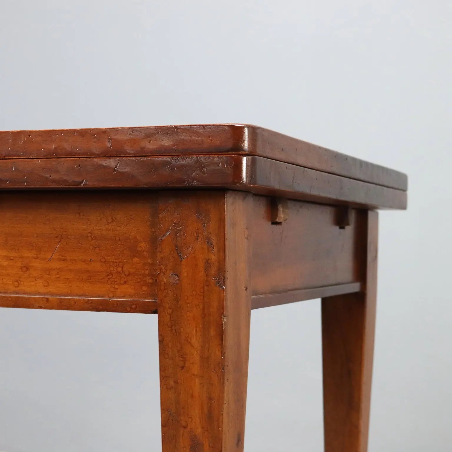 Antique Table Directoire Style Walnut Maple Italy XX Century