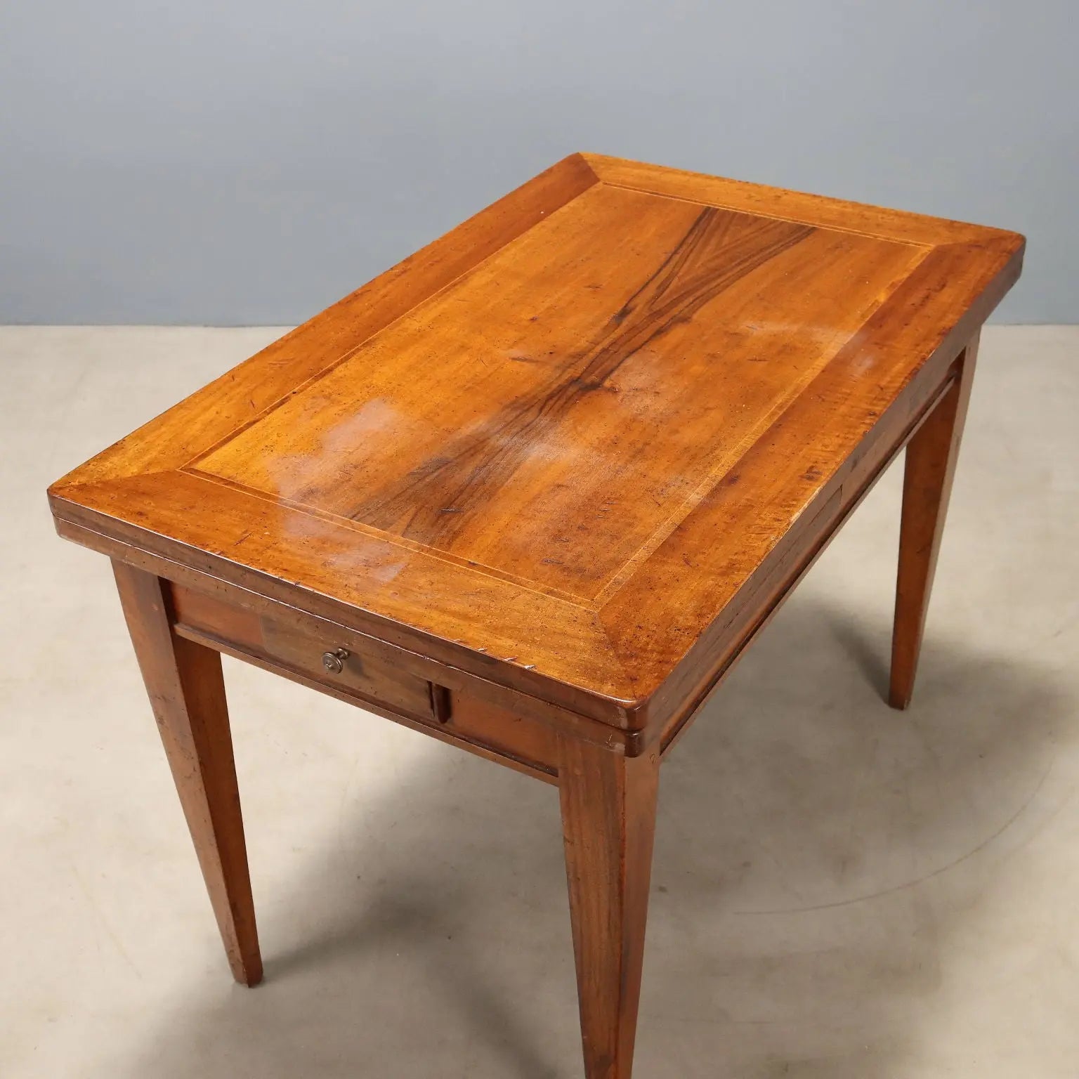 Antique Table Directoire Style Walnut Maple Italy XX Century