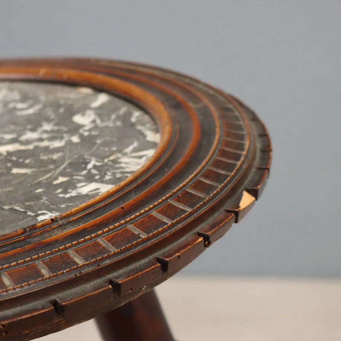Swiss Pine Table with Black Marble - Italy 20th Century