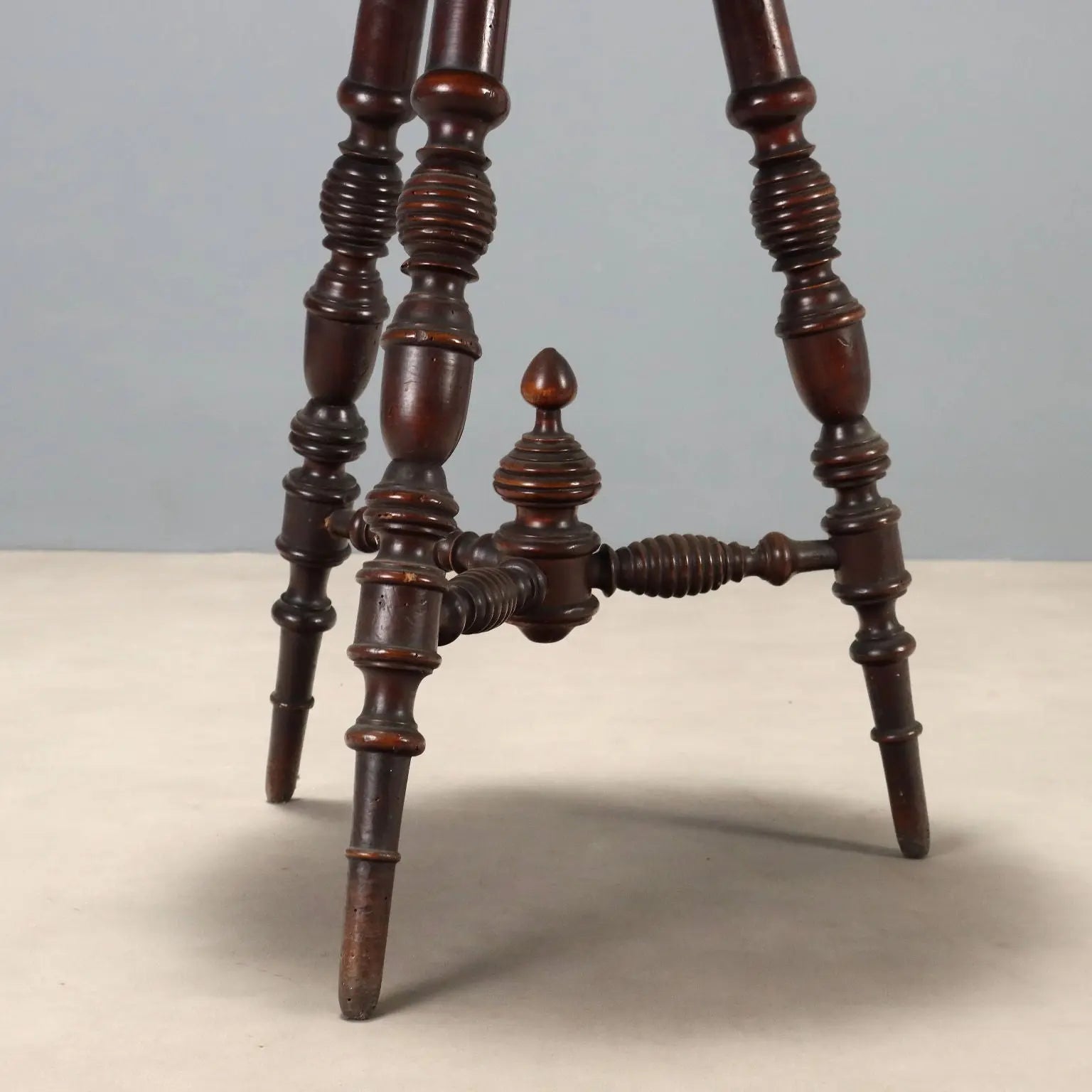 Swiss Pine Table with Black Marble - Italy 20th Century