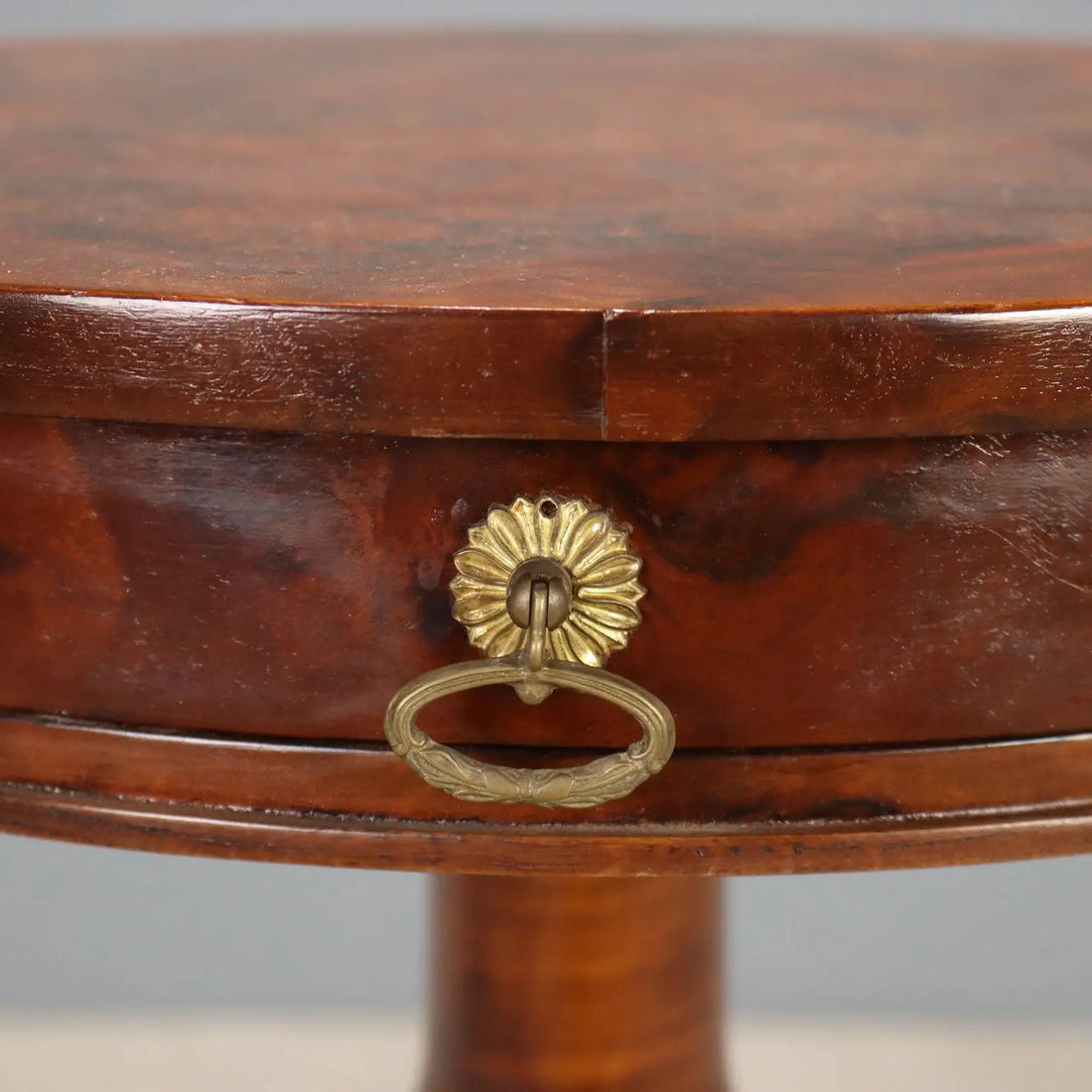 Small Antique Table Walnut Burl Beech Italy XIX Century