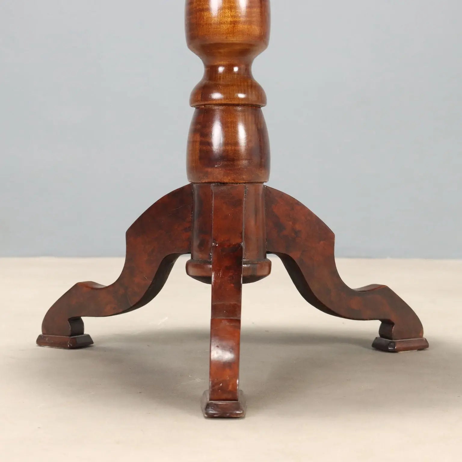 Small Antique Table Walnut Burl Beech Italy XIX Century