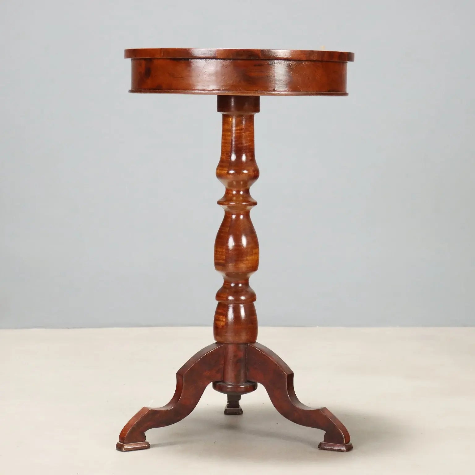 Small Antique Table Walnut Burl Beech Italy XIX Century