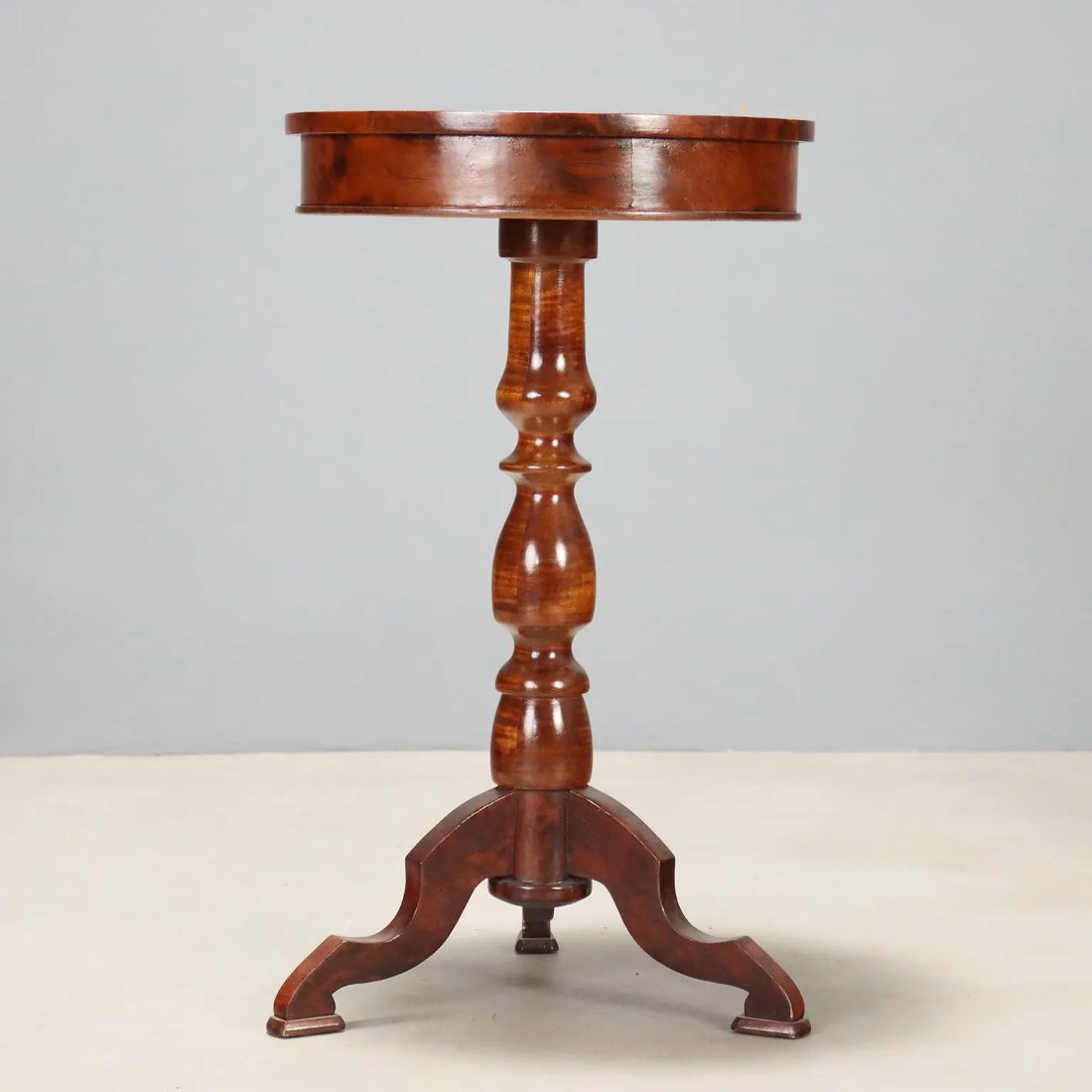 Small Antique Table Walnut Burl Beech Italy XIX Century