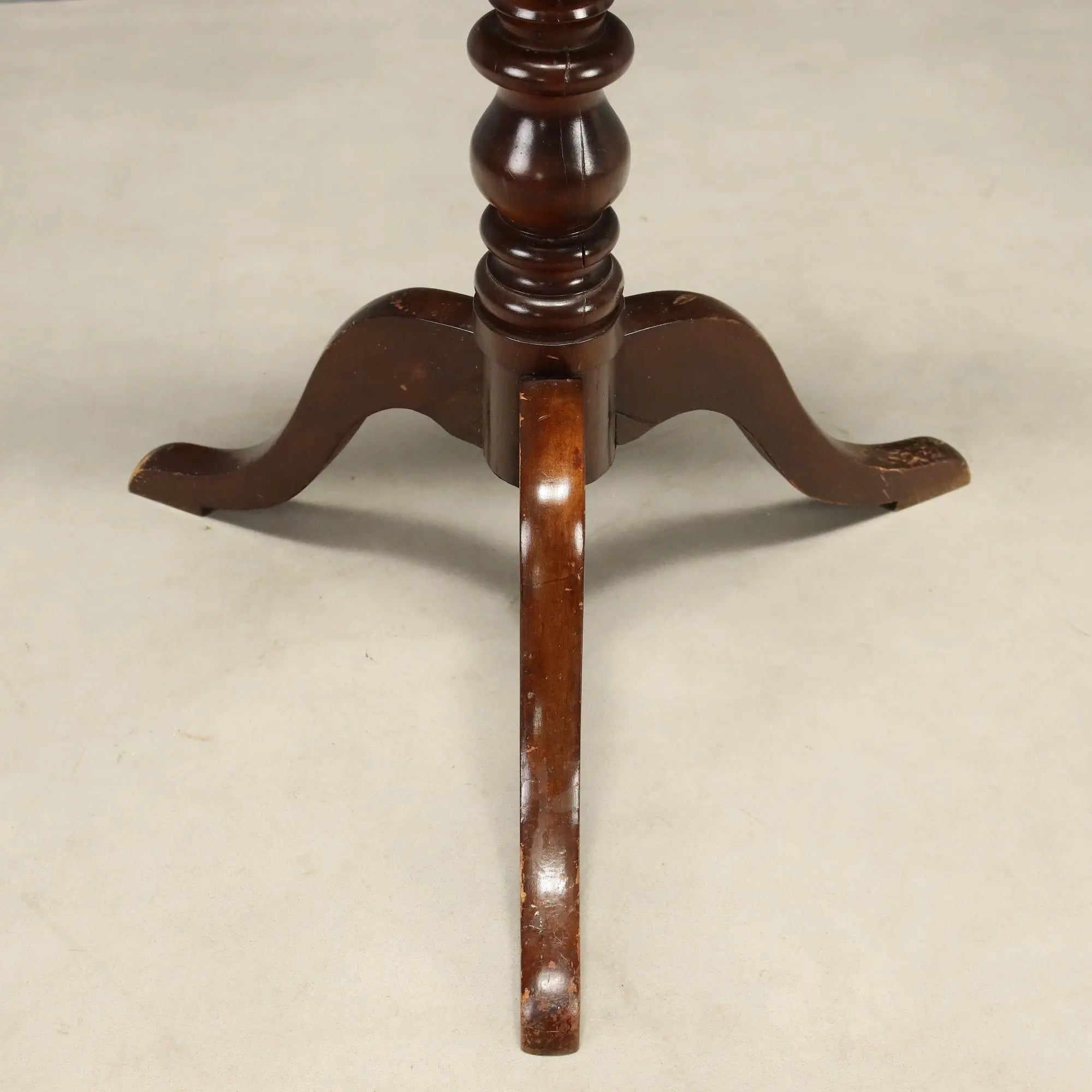 Antique Table Walnut Shaped Feet Italy Early XX Century