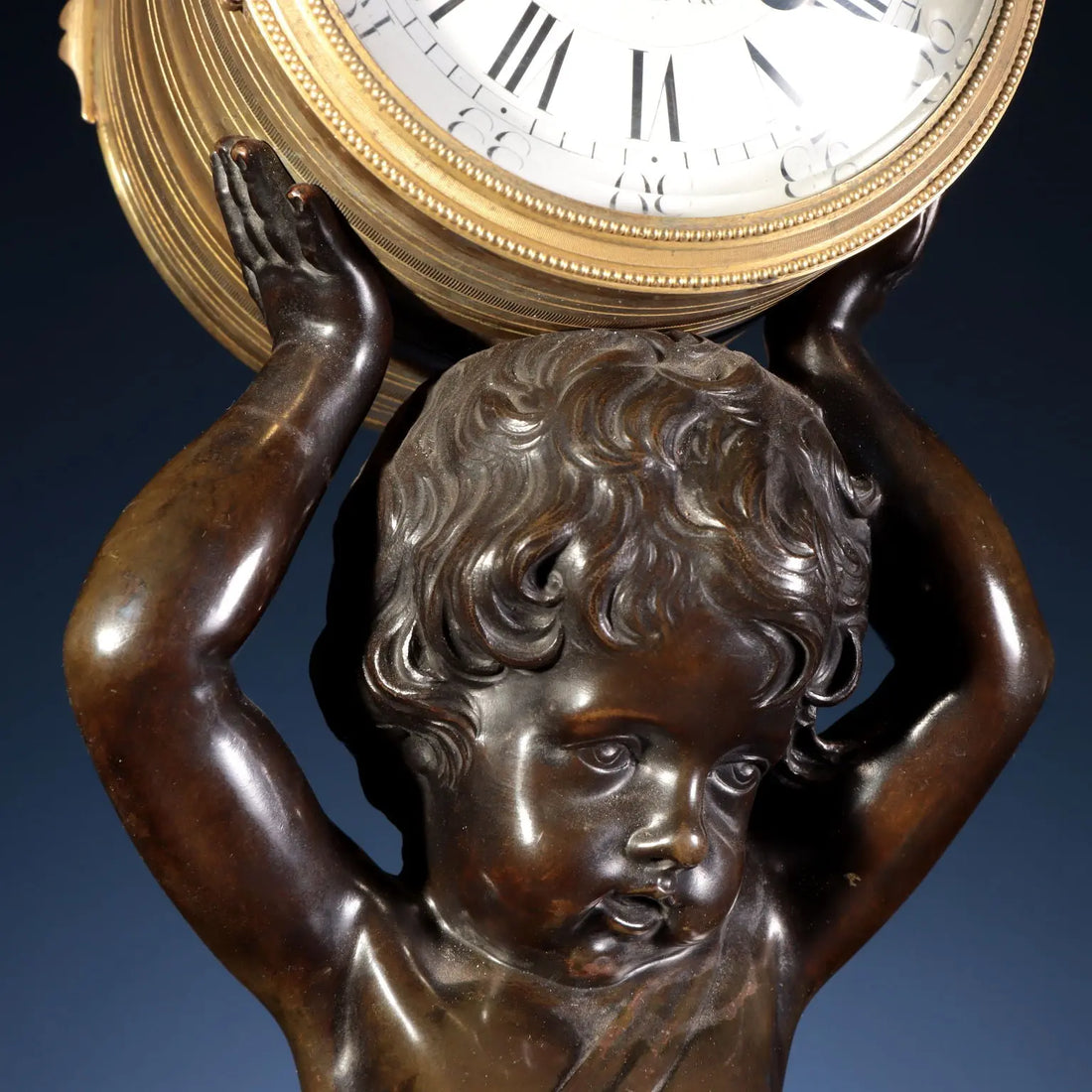 Bronze Triptych Clock and Candelabra - Lenoir Dasson