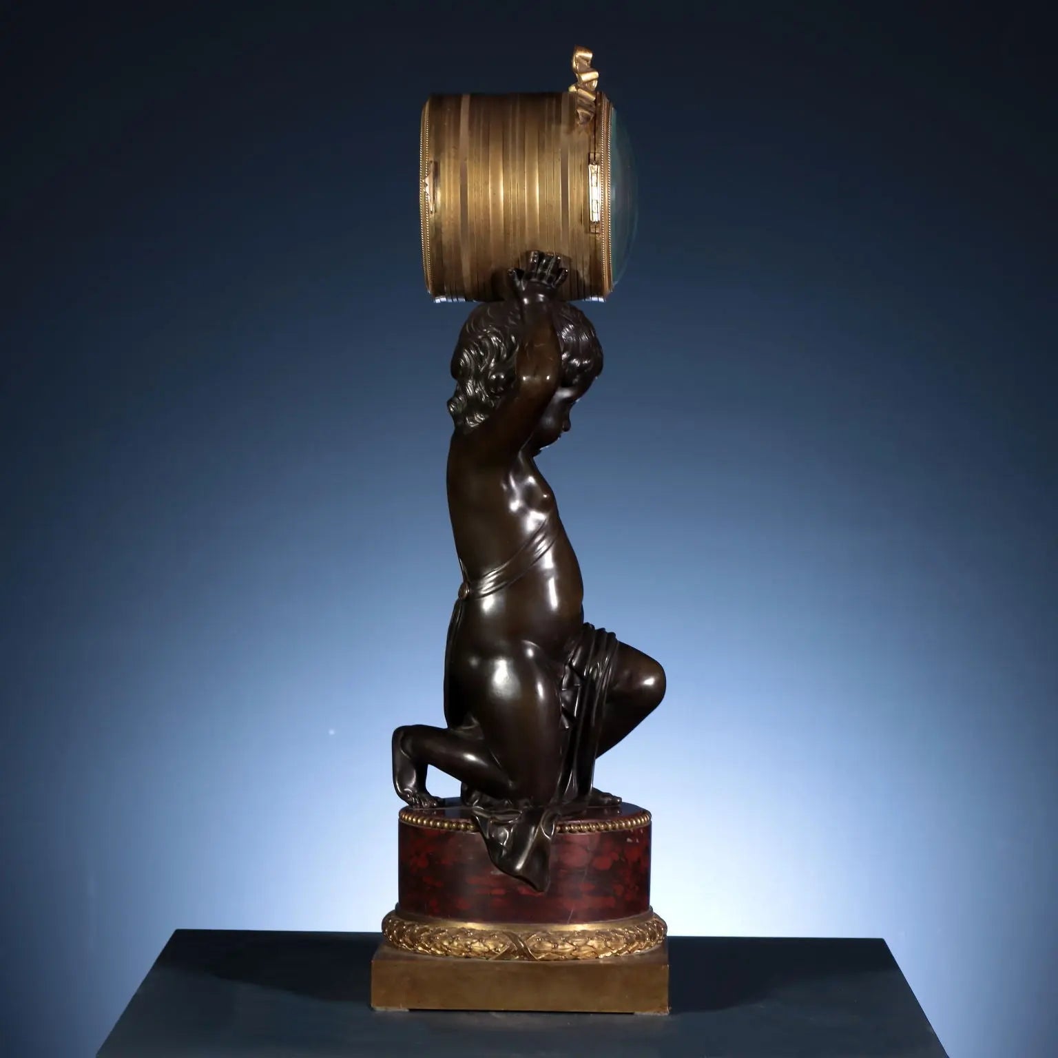 Bronze Triptych Clock and Candelabra - Lenoir Dasson