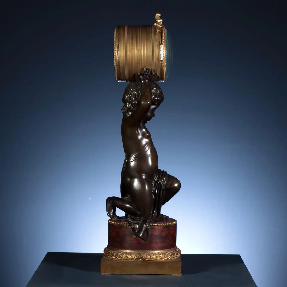 Bronze Triptych Clock and Candelabra - Lenoir Dasson