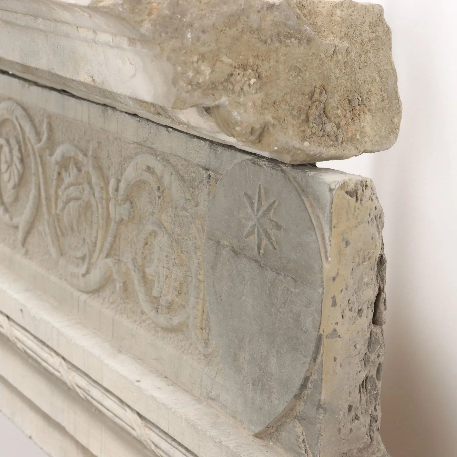 Renaissance Fireplace Architrave in Pietra Serena