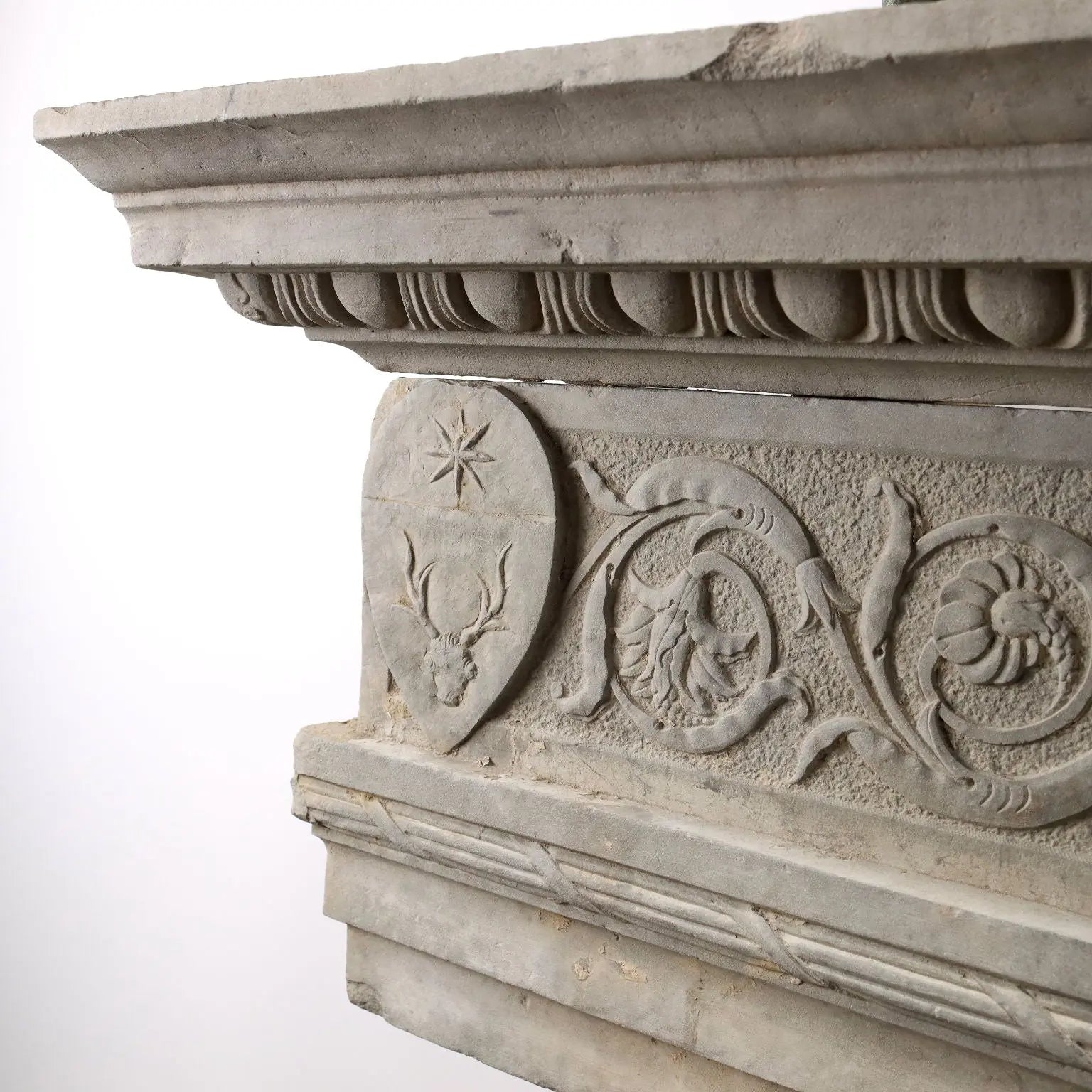 Renaissance Fireplace Architrave in Pietra Serena