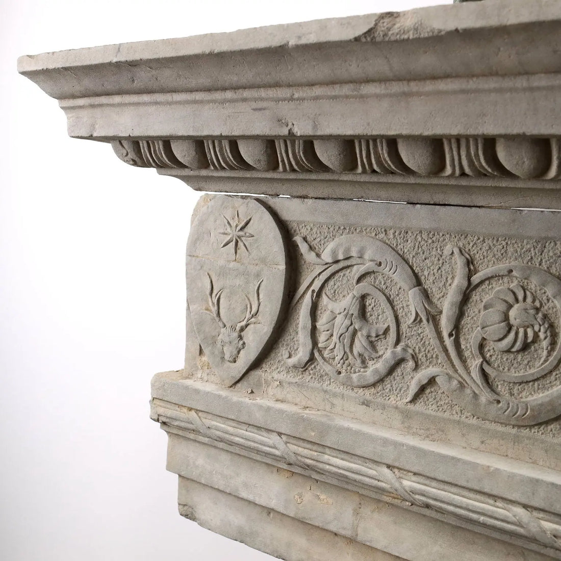 Renaissance Fireplace Architrave in Pietra Serena