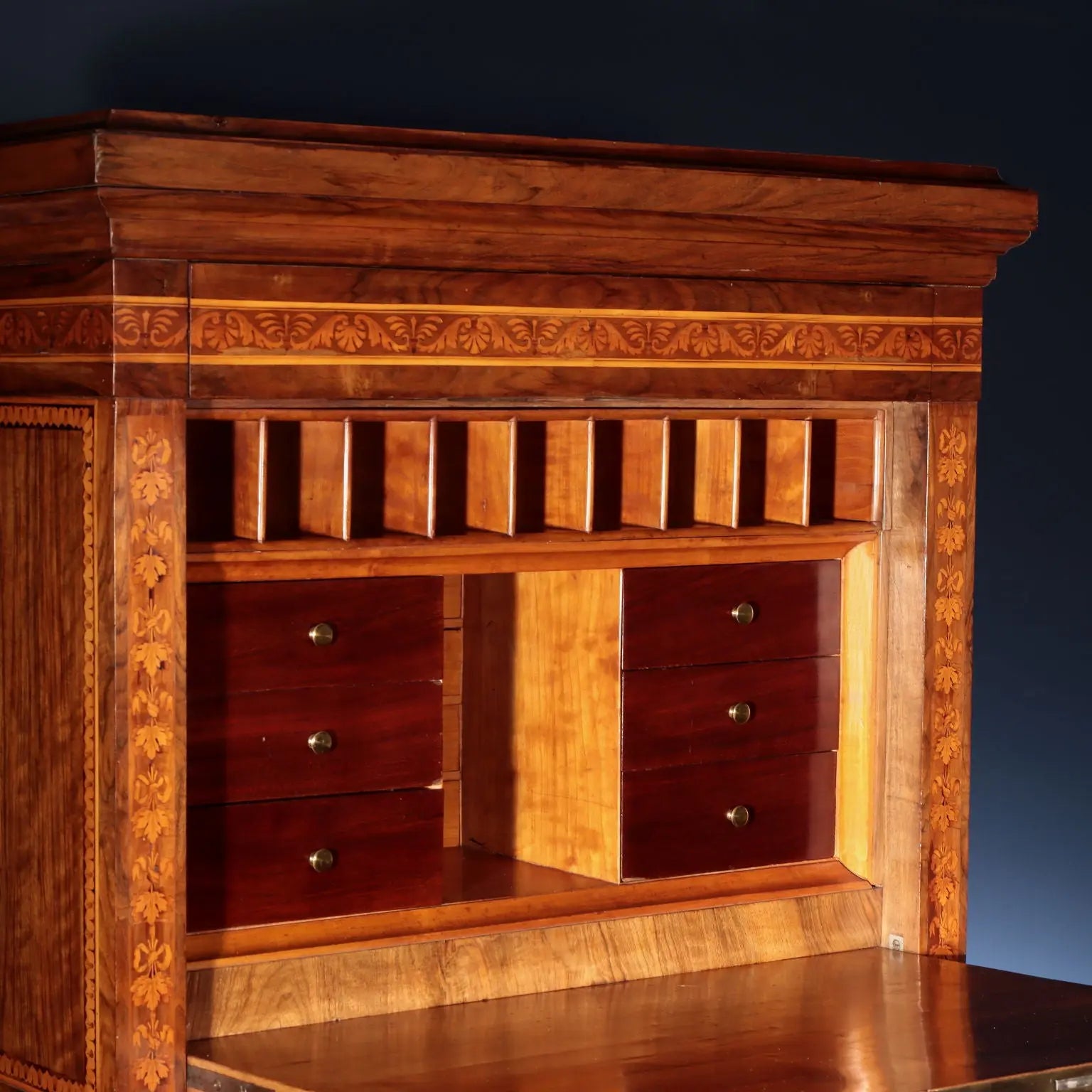 Antique Empire Secrétaire Bottega Maggiolini Walnut Italy XIX Century - Secretaire Bottega Maggiolini | Antiques | Drop-Leaf Secretaire & Secretaire