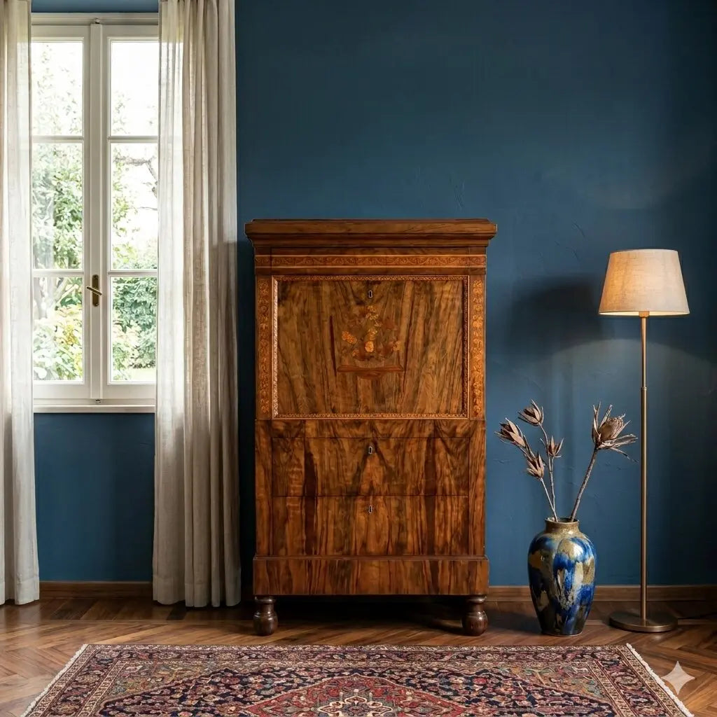 Antique Empire Secrétaire Bottega Maggiolini Walnut Italy XIX Century - Secretaire Bottega Maggiolini | Antiques | Drop-Leaf Secretaire & Secretaire