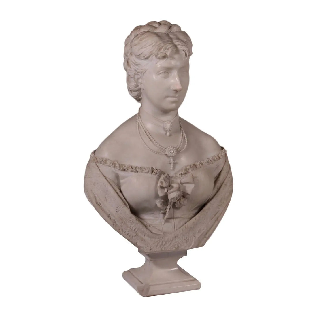 Bust Of A Woman White Carrara Marble Italy Second Half 19th Century | Art | Antique Art